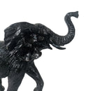 Escultura Elefante Decorativo em Resina Preto estilo Mármore 17x21cm Obra de Arte Decorativa Única